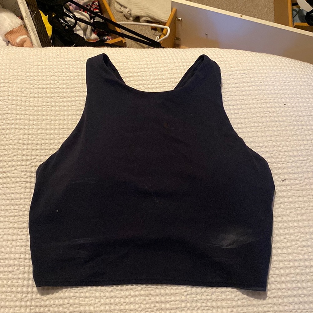 Navy Athleta sports bra.